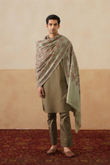 Green and Pink Embroidered Shawl His & Her Gift Set | Wedding & Anniversary Gift for Couples