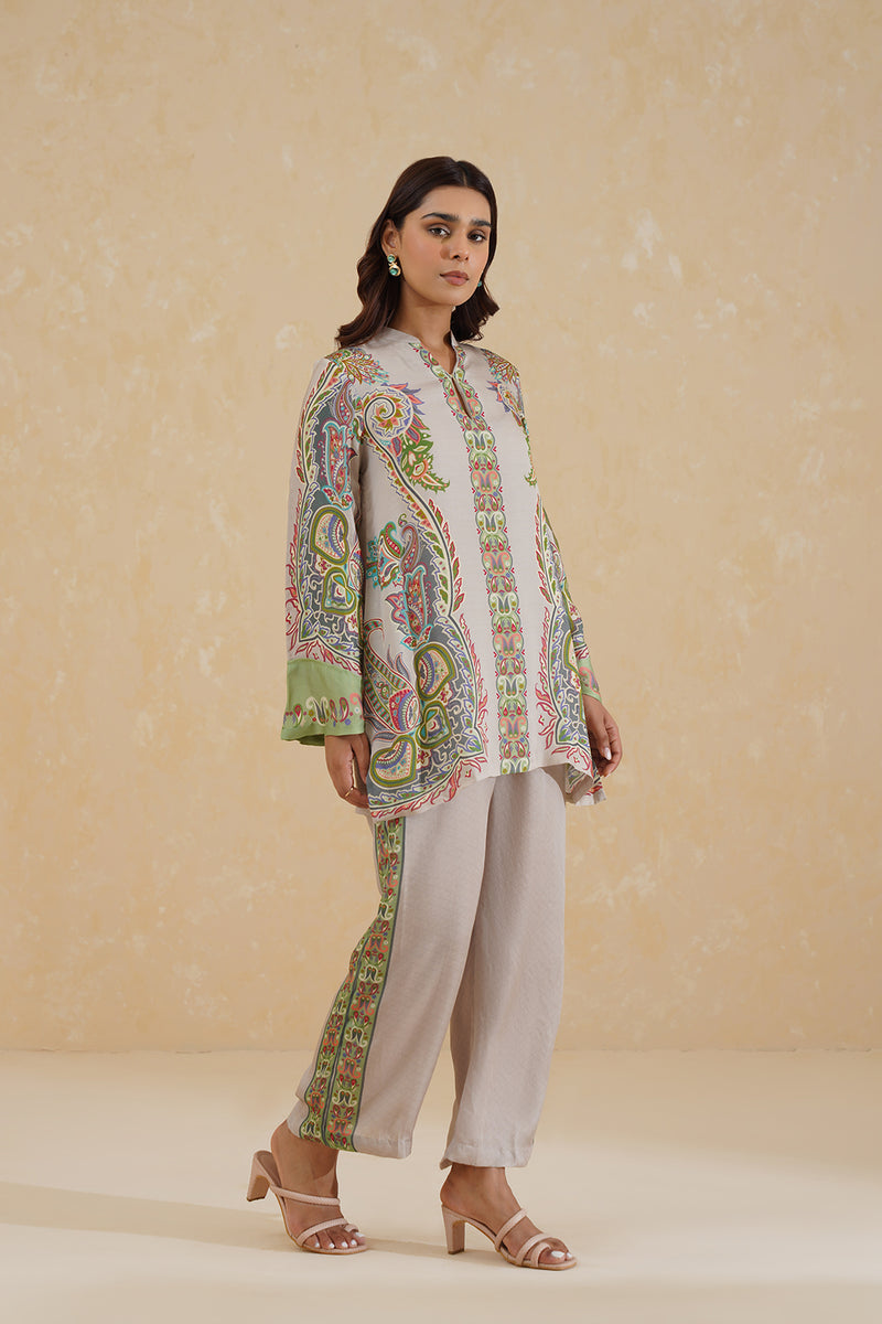 Paisley Print Co-ord Set with Matching Scarf- Inchingindia