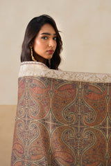 Darbar Parsi Border Pashmina Shawl  For Women (Beige)