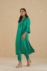 Emerald Green Embroidered Dhoti Set for women