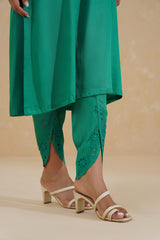 Emerald Green Embroidered Dhoti Set for women