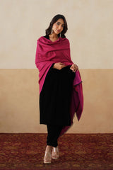 His & Her Double Sided Stole Set – Green & Pink Solid Wool Stole for Wedding Gifting and Corporate Gifting