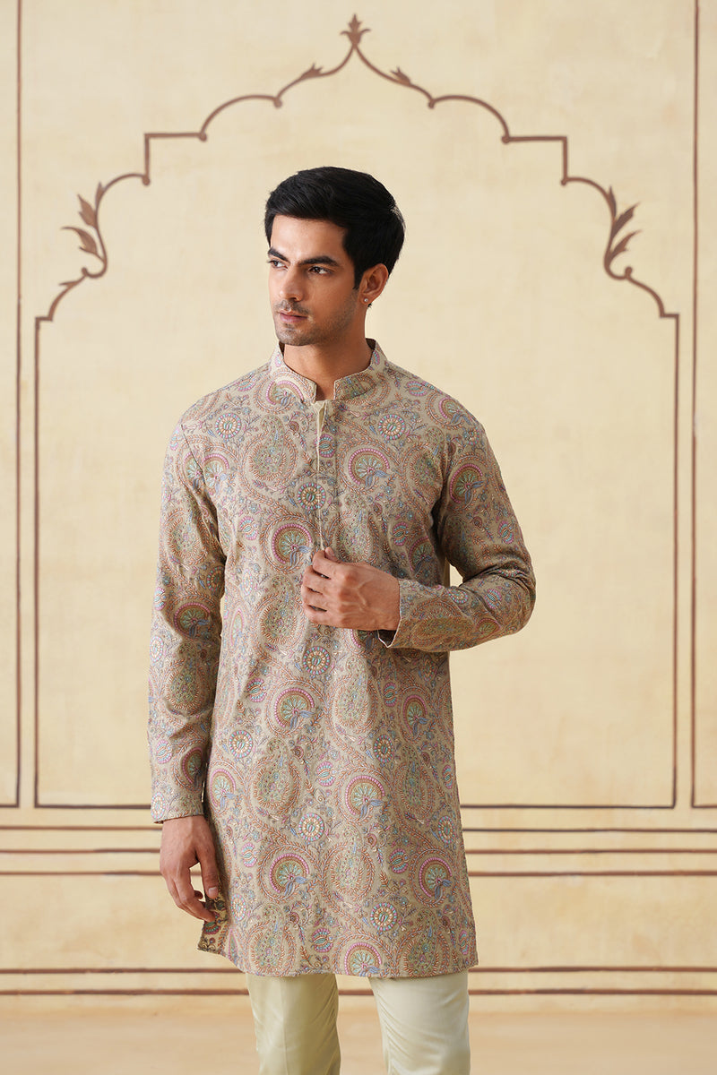 Meher Mint Green Embroidered Kurta Pant