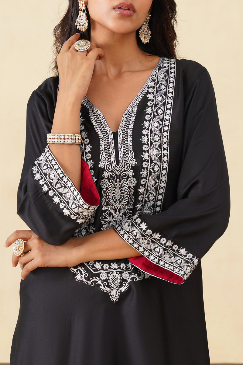 Meher Black Embroidered Farshi Salwar Set