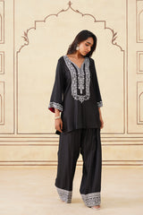 Meher Black Embroidered Farshi Salwar Set