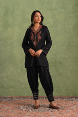 Aafreen Black Embroidered Harem Set