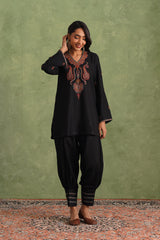 Aafreen Black Embroidered Harem Set