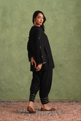 Aafreen Black Embroidered Harem Set