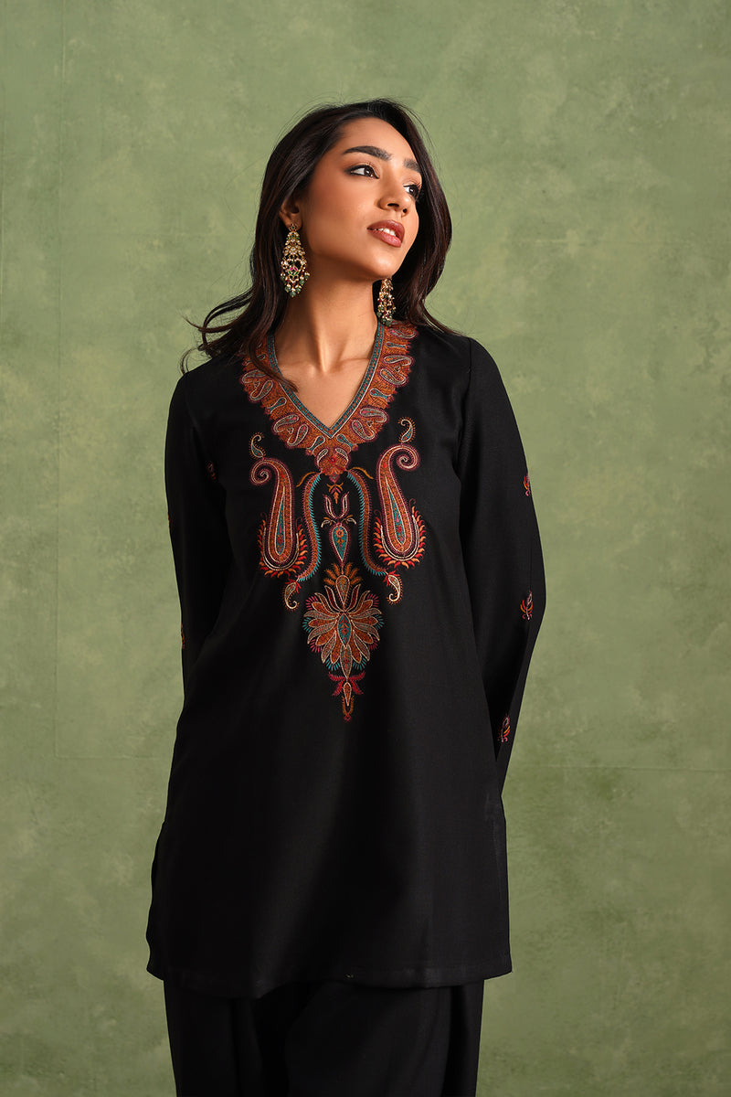 Aafreen Black Embroidered Harem Set
