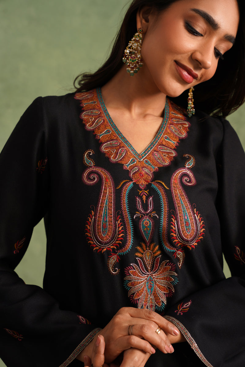 Aafreen Black Embroidered Harem Set