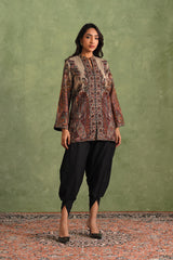 Cream Woven Dhoti Set