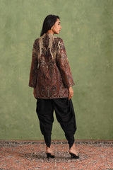 Cream Woven Dhoti Set