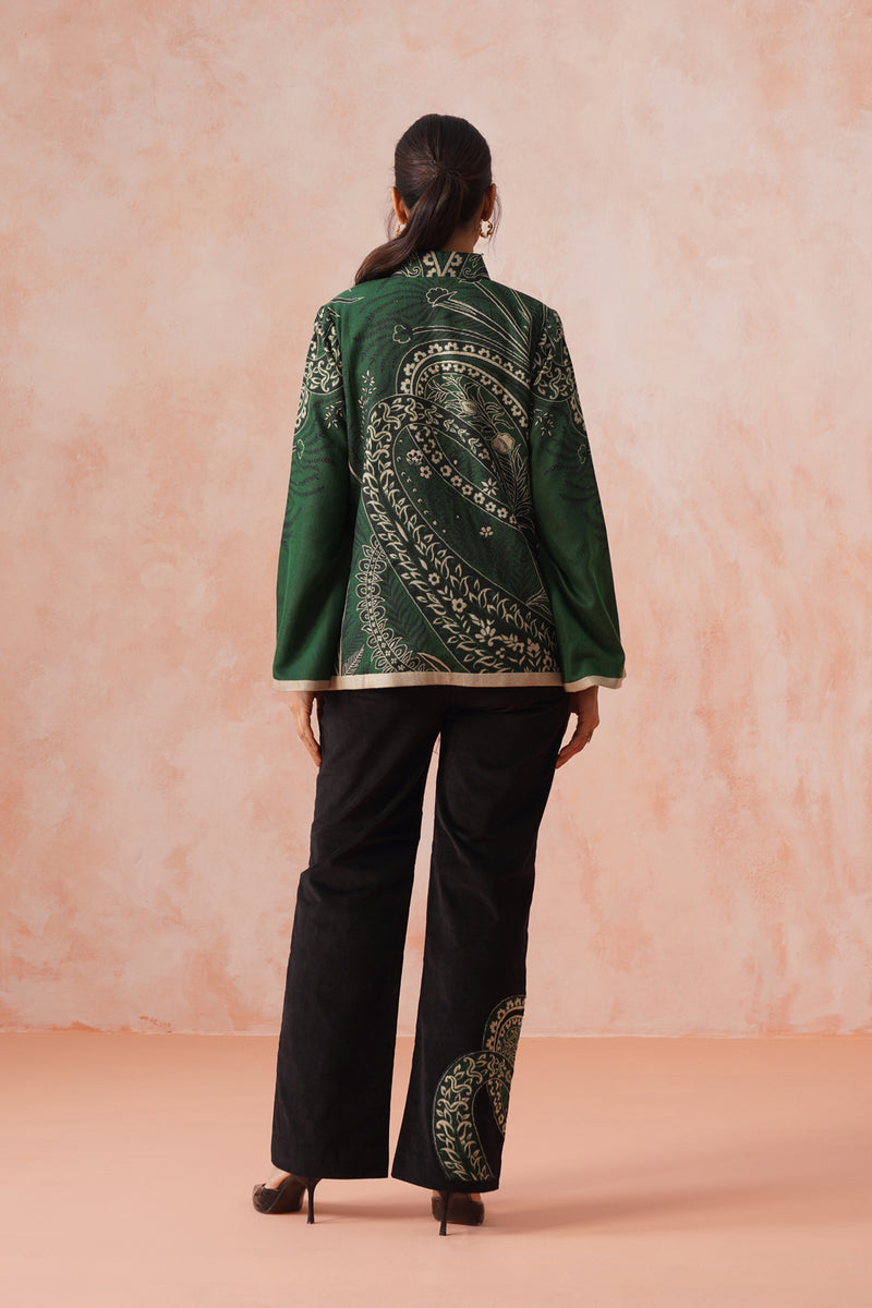 Bottle Green Woven Coat