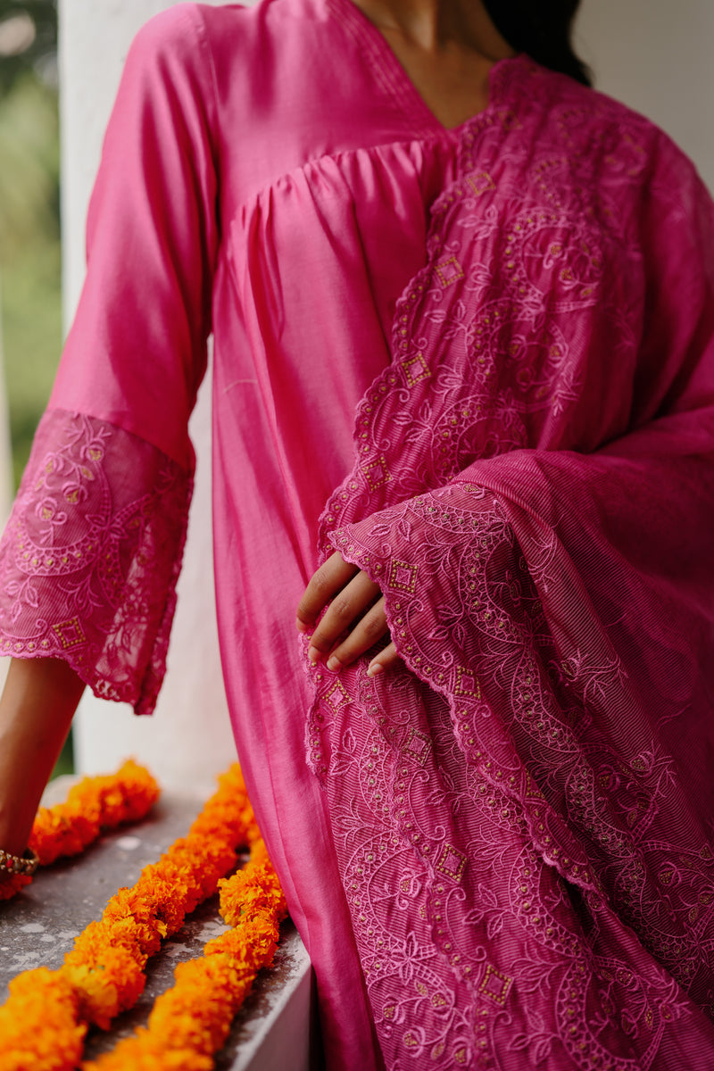 Utsav Pink Embroidered Suit