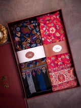 Pink and black Kaani stole his and her wedding gift set