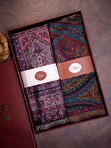Jewel Tone Paisley Stole His and Her Gift Set
