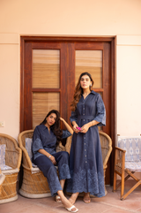 Ziya Denim Cutwork Embroidered Dress