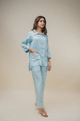 Seher Light Blue Embroidered Set