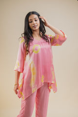 Seher Pink Yellow Tie & Dye Co-ord Set