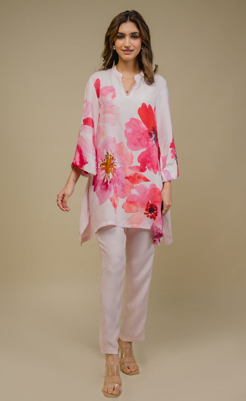 Seher Pink Floral Printed Suit