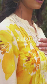 Seher Yellow Floral Printed Suit