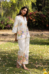 Ziya Bloom Printed Linen Set with Scarf