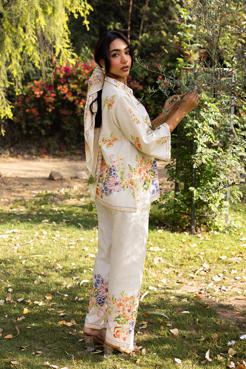 Inhing Ziya Bloom Printed Linen Set with Scarf – INCHING INDIA