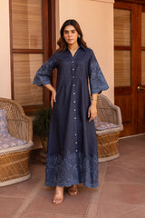 Ziya Denim Cutwork Embroidered Dress