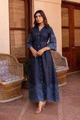 Ziya Denim Cutwork Embroidered Dress