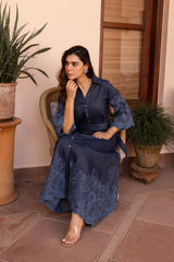 Ziya Denim Cutwork Embroidered Dress
