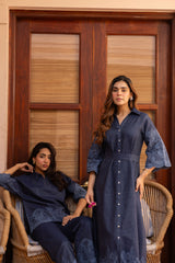 Ziya Denim Cutwork Embroidered Dress
