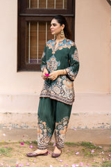 Ziya Emerald Print Hand-Embellished Set