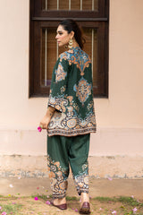 Ziya Emerald Print Hand-Embellished Set