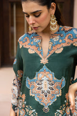 Ziya Emerald Print Hand-Embellished Set