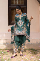 Ziya Emerald Print Hand-Embellished Set