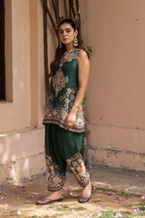 Ziya Ivory Mughal Print Hand-Embellished Farshi Set