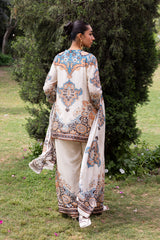 Ziya Ivory Mughal Print Hand-Embellished Farshi Set