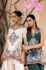 Ziya Halter Emerald Print Hand-Embellished Set