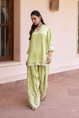 Ziya Green Cutwork Embroidered Farshi Set