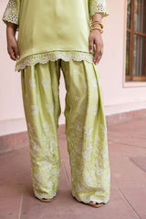 Ziya Green Cutwork Embroidered Farshi Set