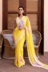Ziya Sun-Kissed Yellow Georgette Saree