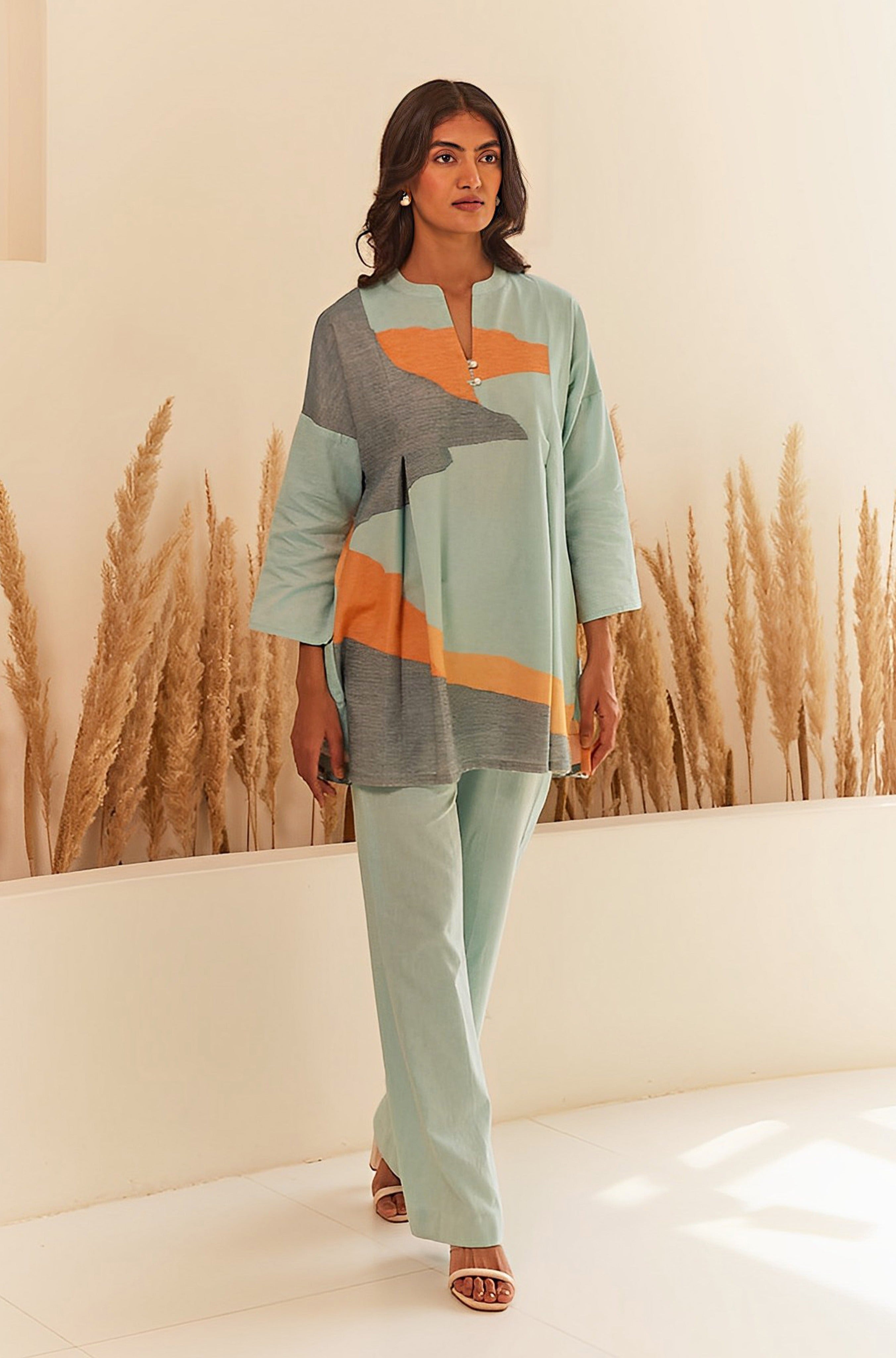 Blue Tropical Print Co-Ord Set main image 0
