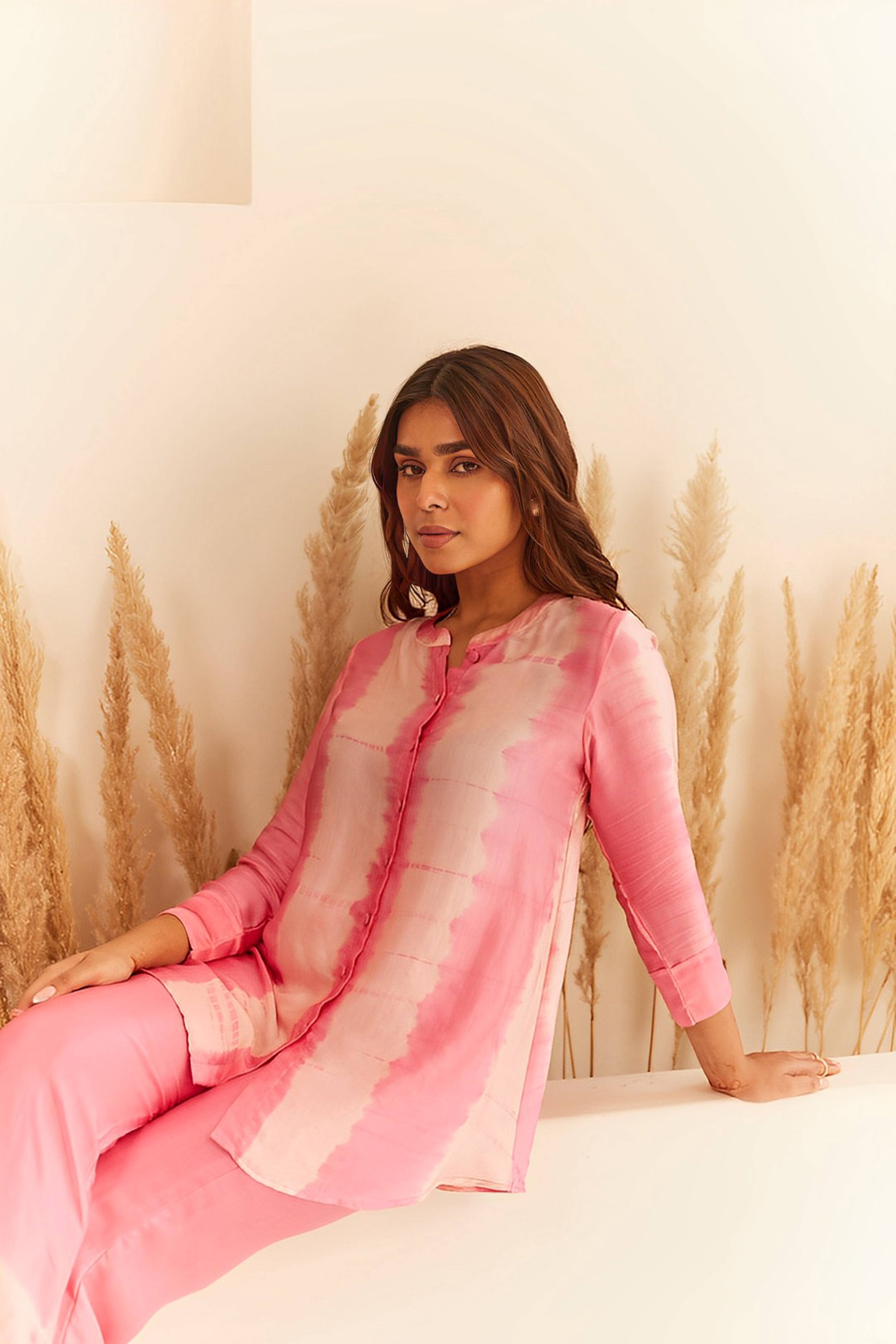 Inhing Pink Tie and Dye Co-ord Set – INCHING INDIA