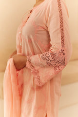 Gul Peach Embroidered Suit Set