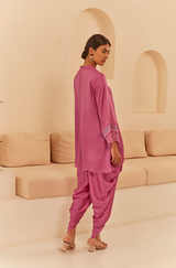 Orchid Embroidered Dhoti Set