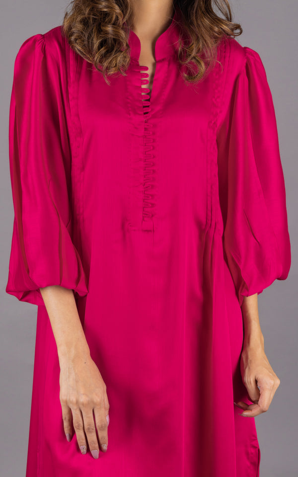 Hot Pink Embordered Women's Suit Set 