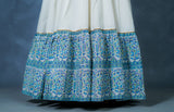 CREAM BLOCK PRINTED FRILLED ANARKALI