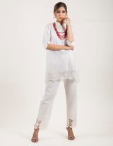 CREAM CUT WORK CO-ORD SET