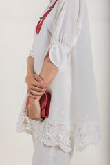 CREAM CUT WORK CO-ORD SET