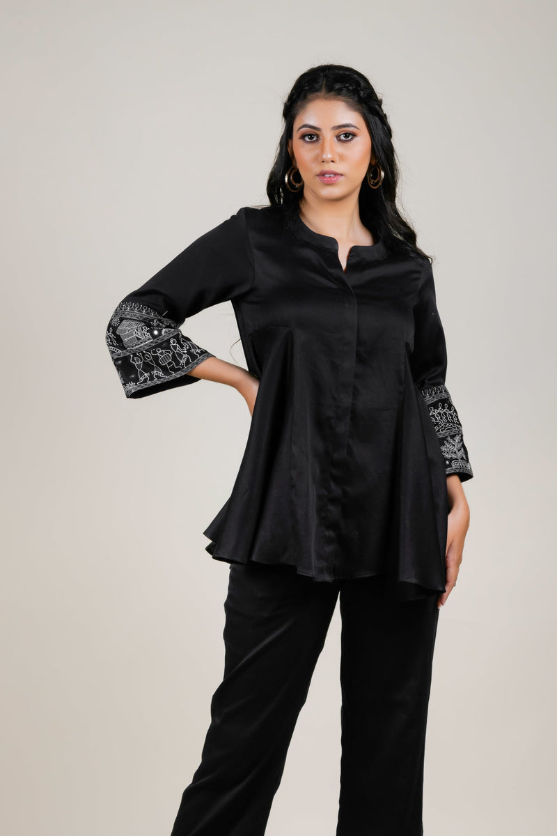 Black Embroidered Top